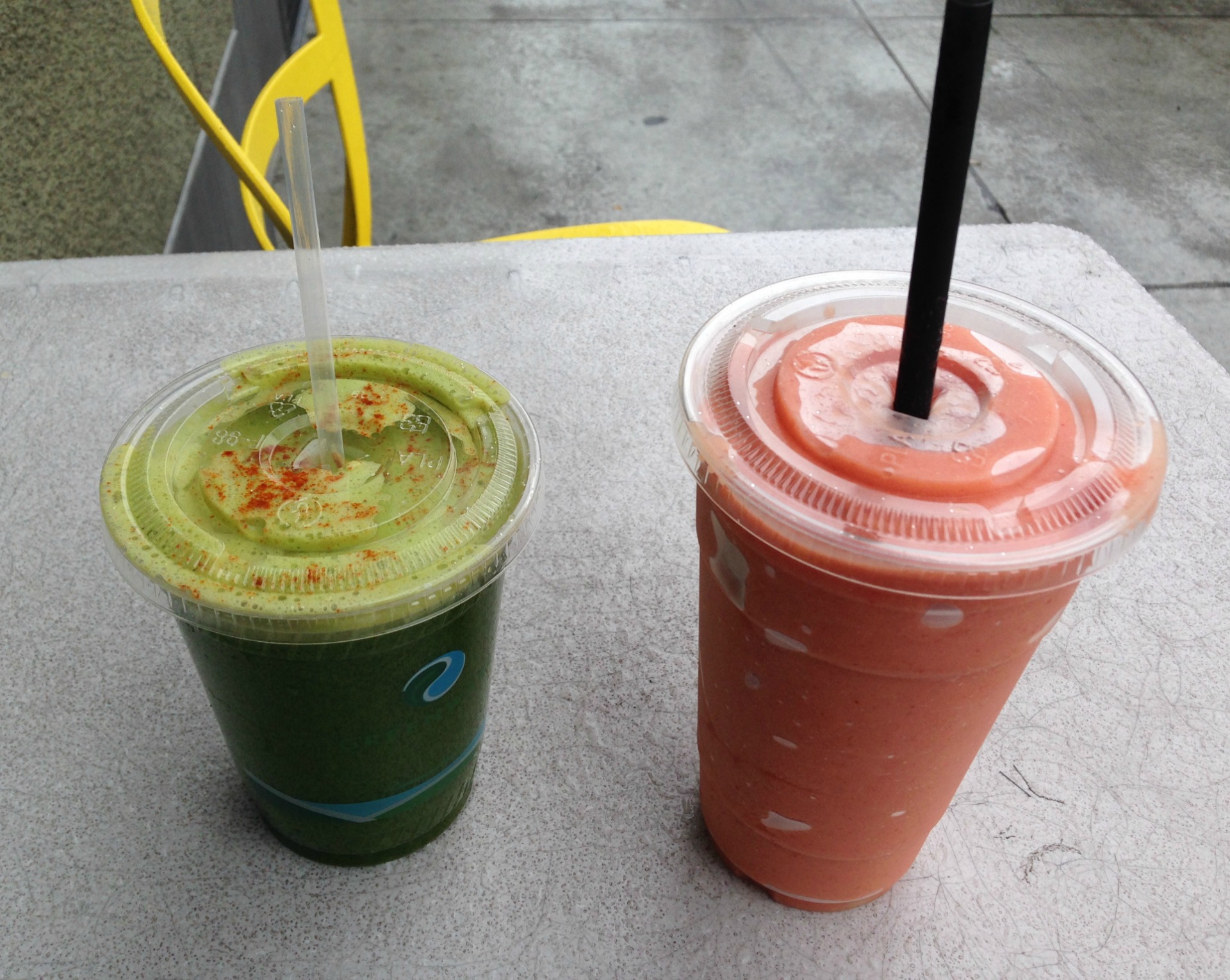 A Berkeley Greens juice and Energizer smoothie from Berkeley's Juice Appeal