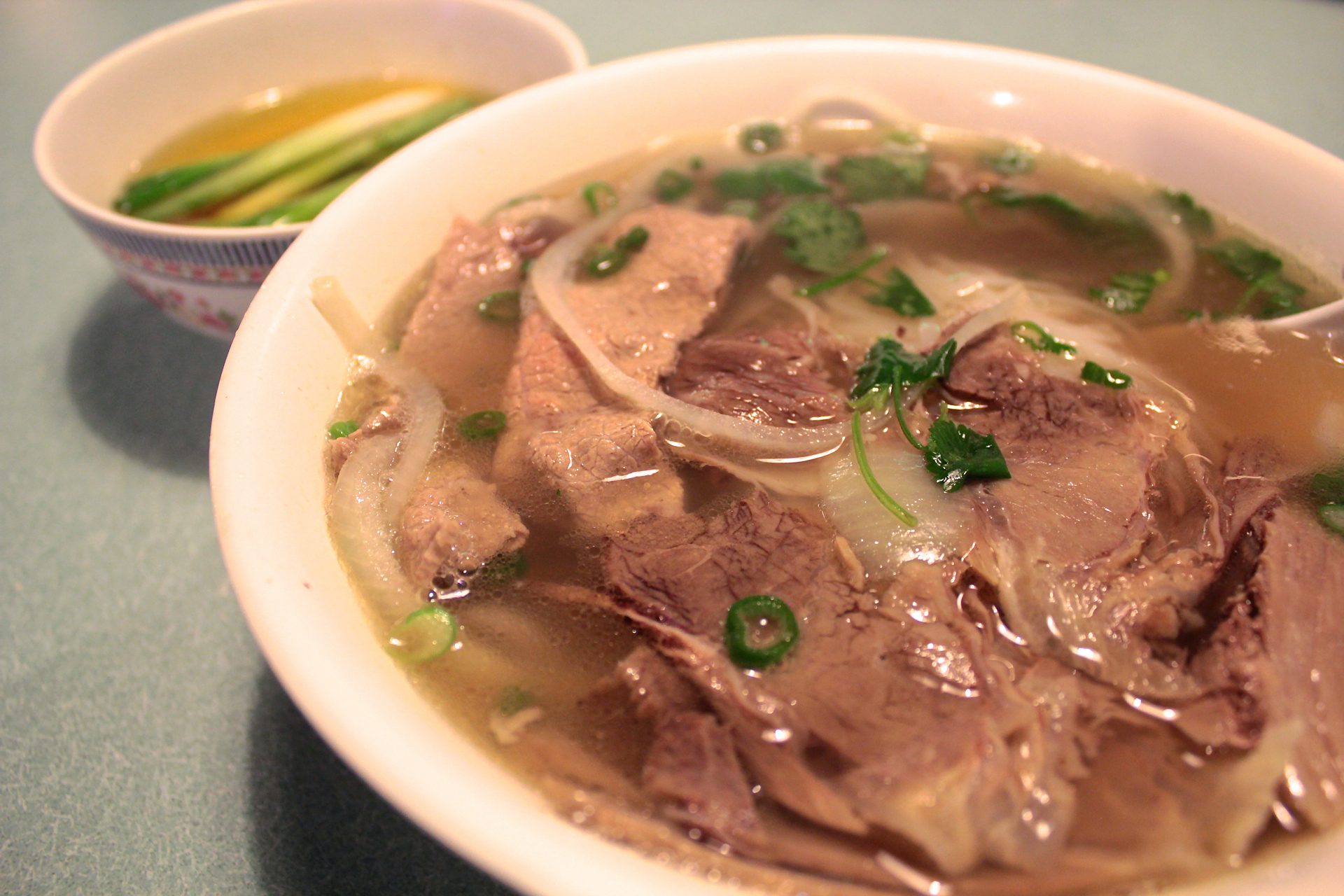 The house special pho at Pho Nam in Sunnyvale with steak, lean brisket, flank, tendon and tripe.