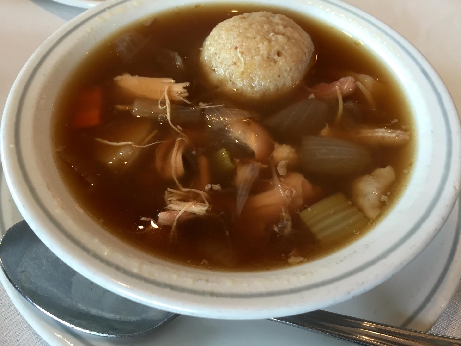 Granny Dena’s matzoh ball soup.