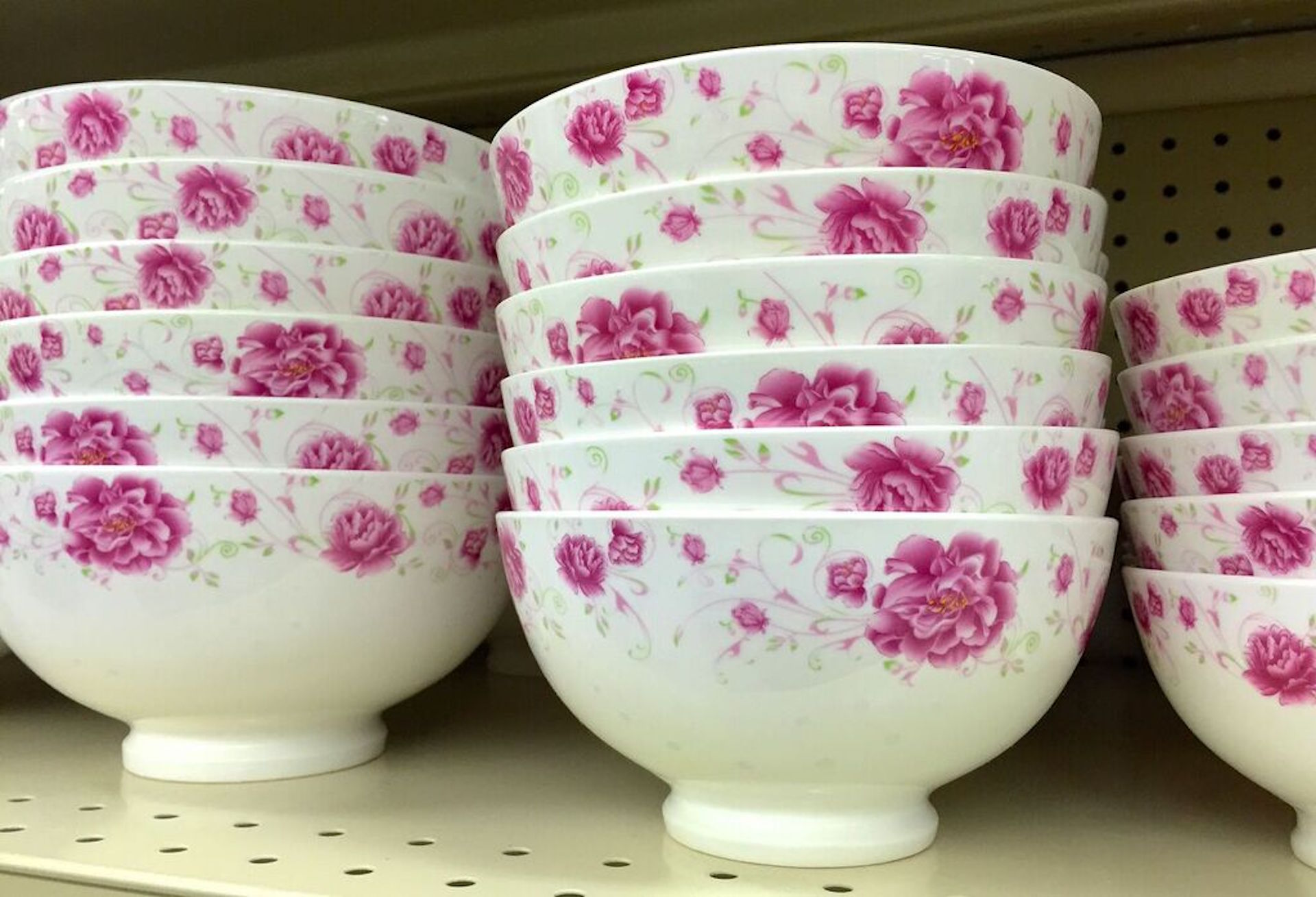 Pink floral bowls