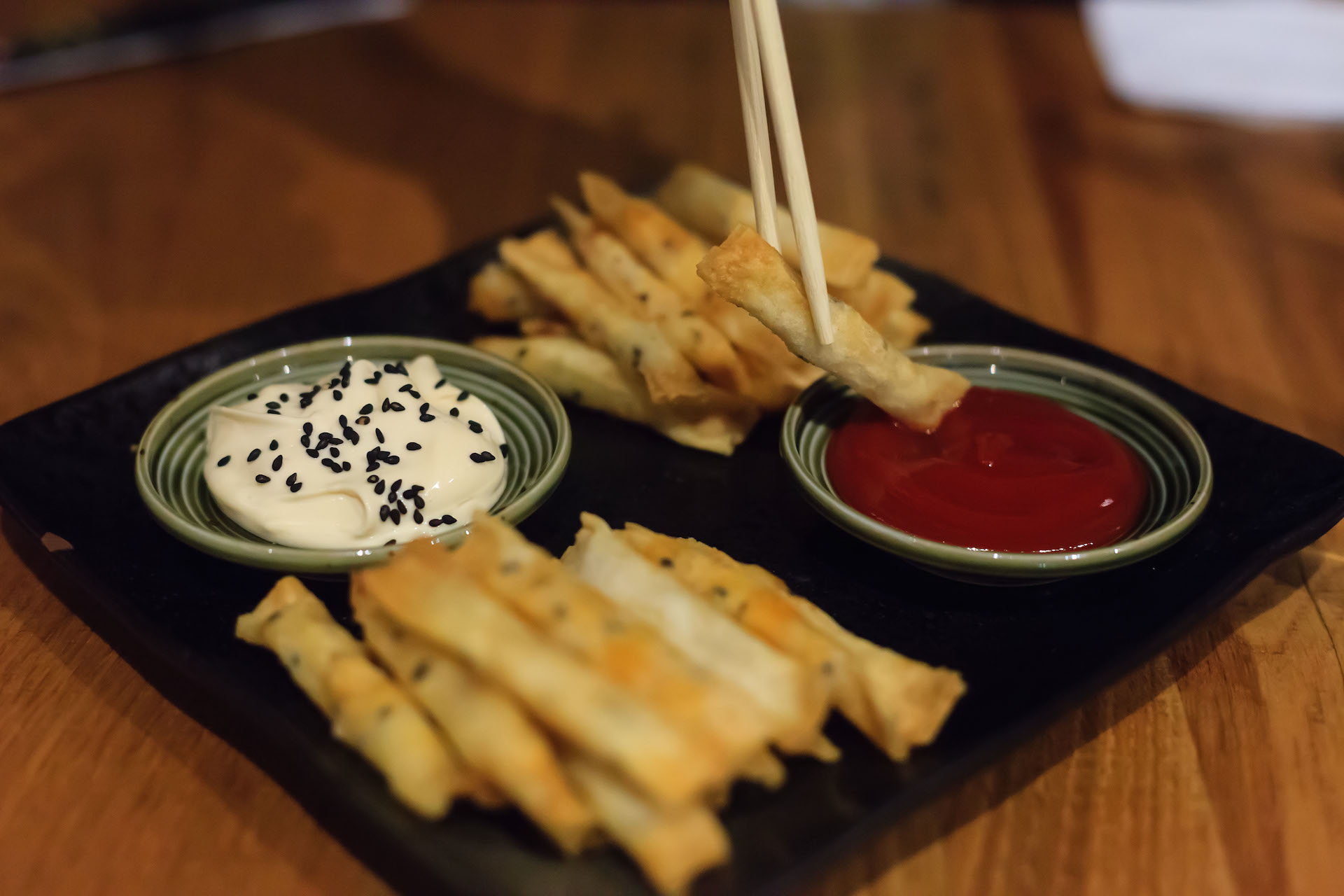 The Uchiwa fries are a popular appetizer.
