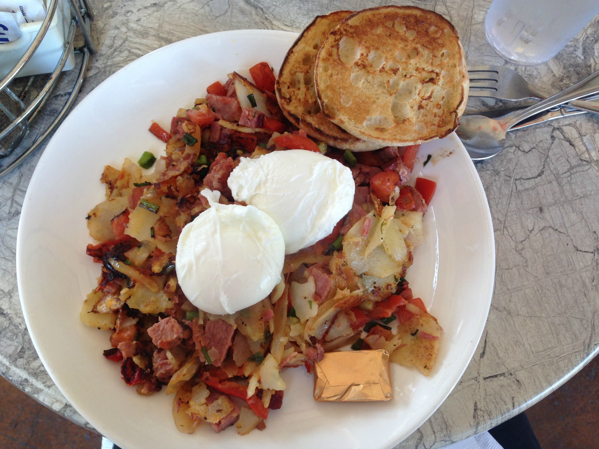 Corned beef hash at Cafe M