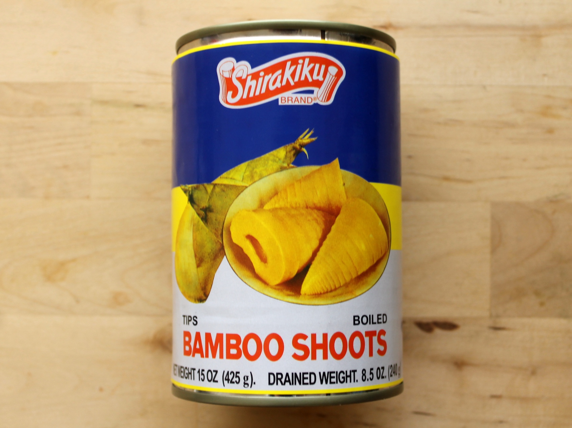 Bamboo shoots are most often found canned in water. You can buy tips and slice them yourself, or you can buy the bamboo pre-sliced.