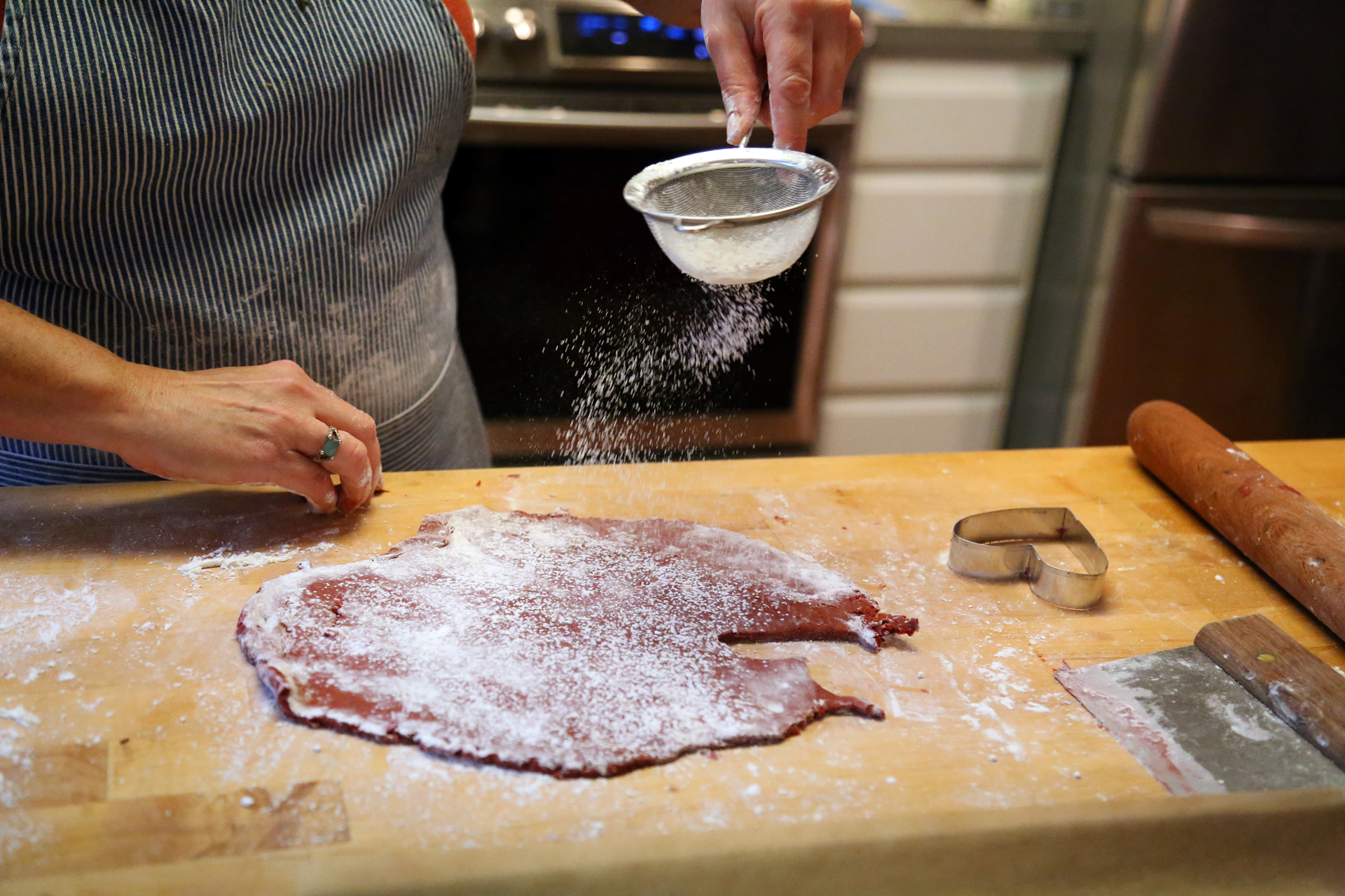 The dough is very soft, so dust it with flour as you roll and cut so it doesn’t stick.