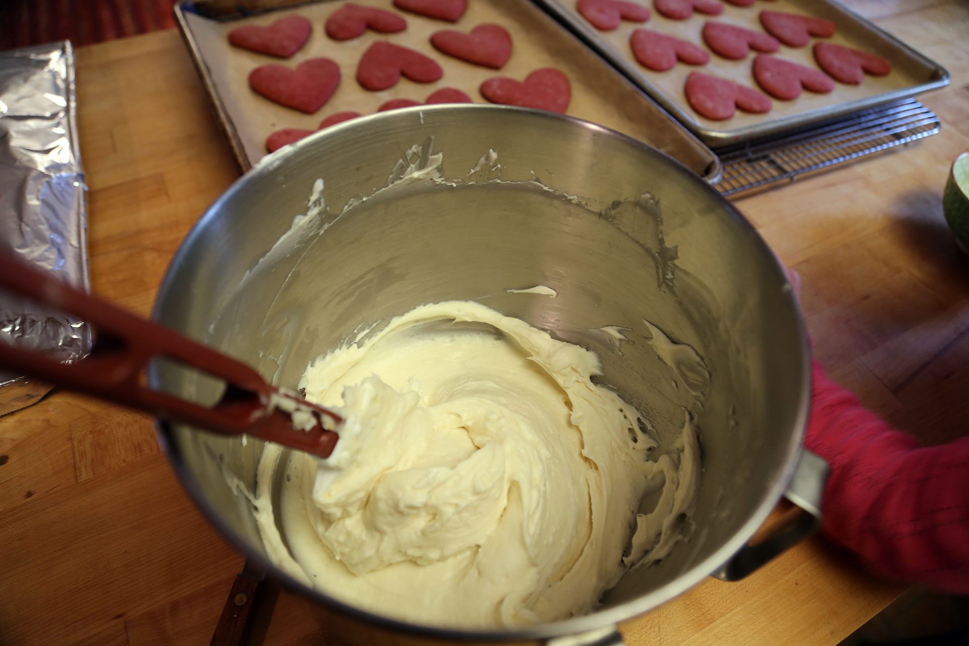 Prepare the frosting to be used right away.
