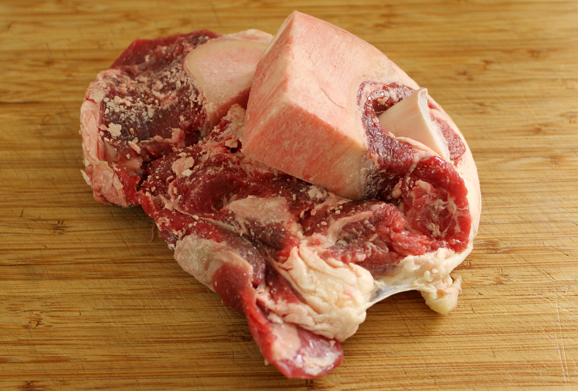 Beef knuckle bones make good stock because they offer a good mix of meat, bone, marrow and connective tissue.