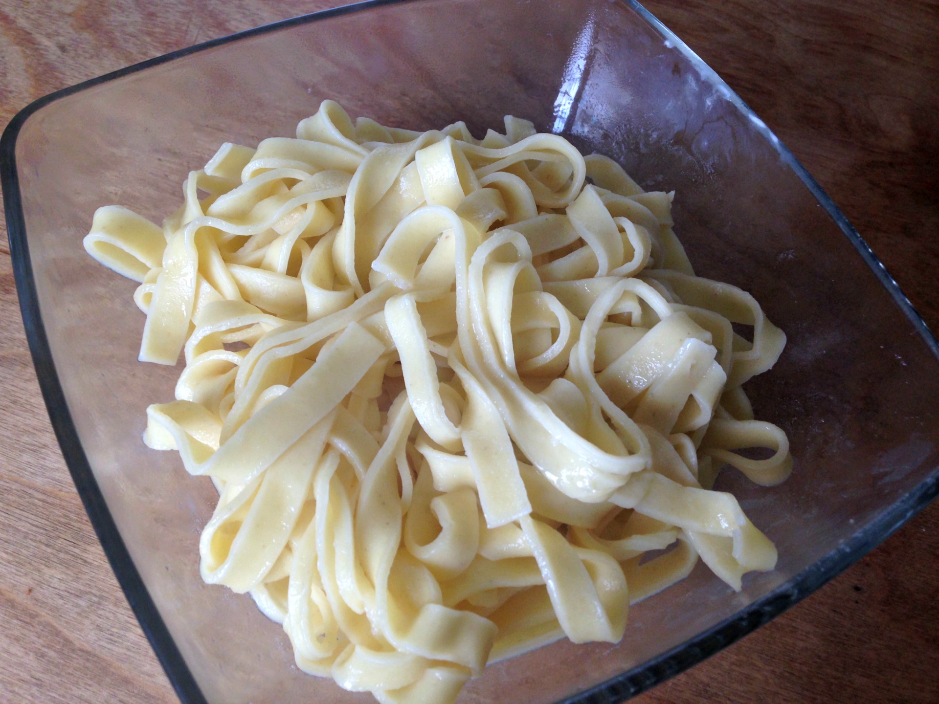 Plain egg noodles from Lucca Ravioli Company.