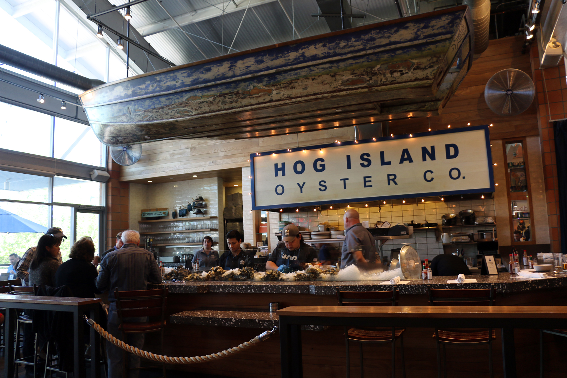 The oyster bar at Hog Island Oyster Co.