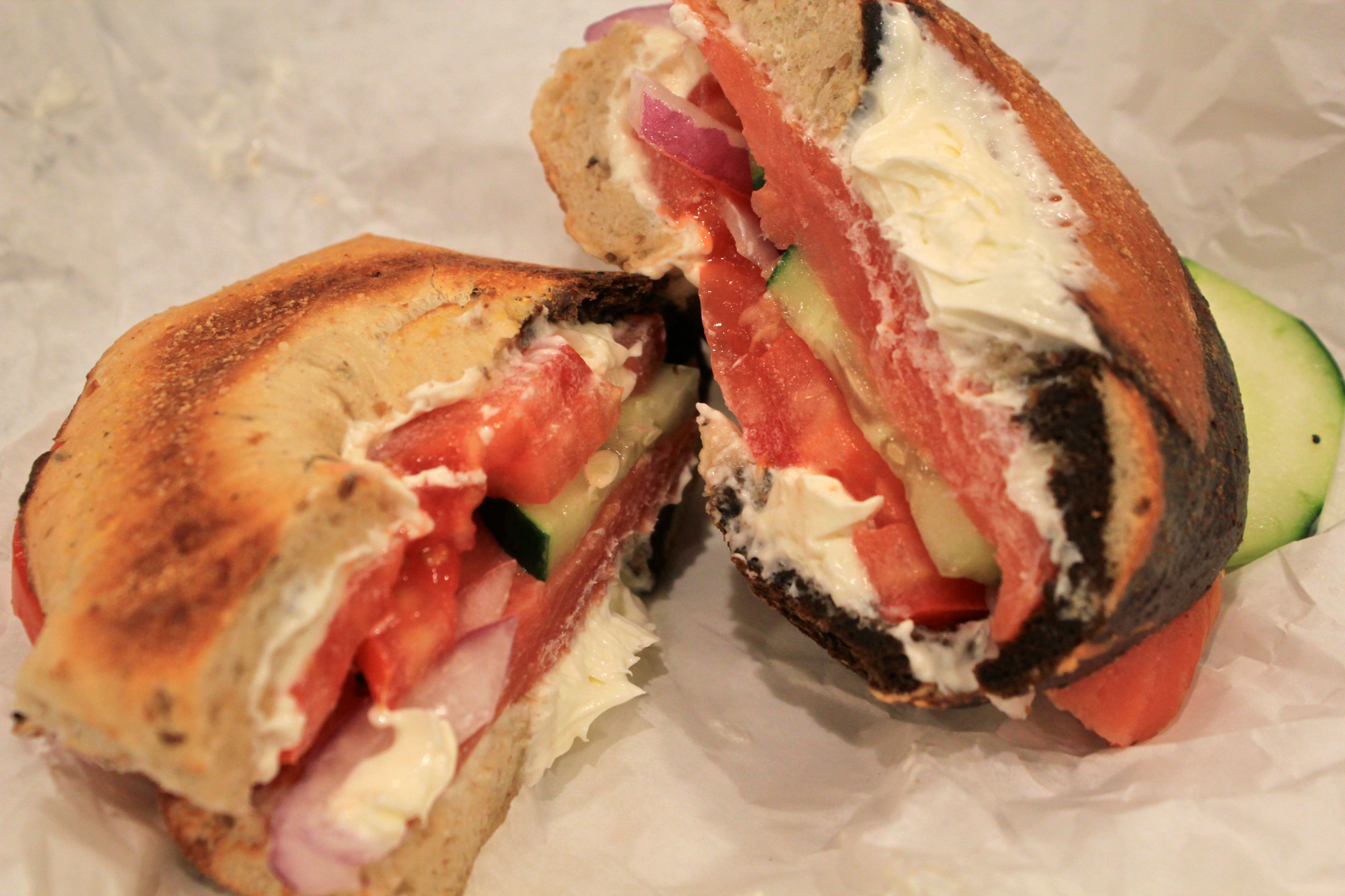 A lox gourmet bagel sandwich at Izzy’s Brooklyn Bagels in Palo Alto.