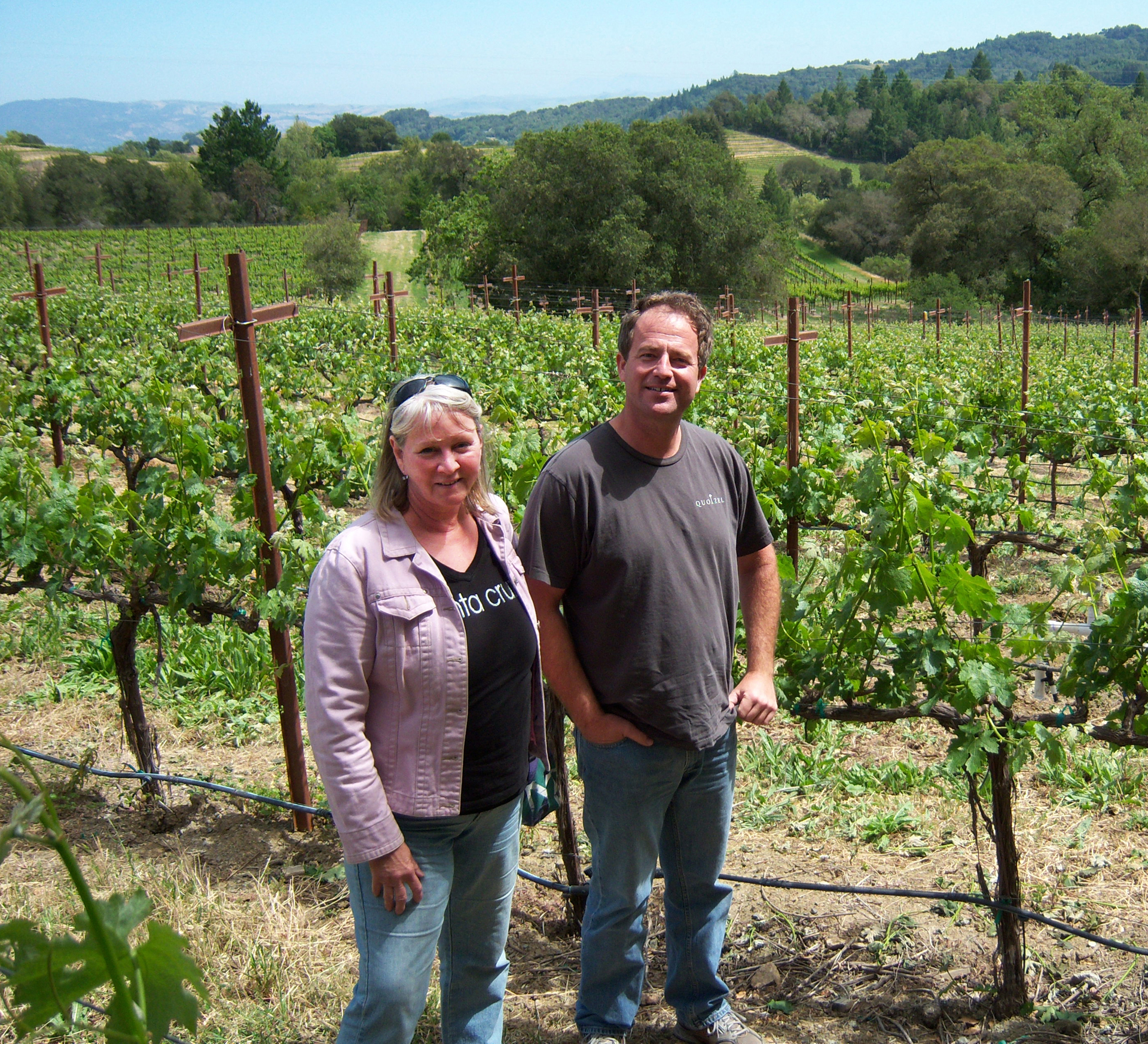Winemaker Katie Fox and business partner Dan Santa craft wines for home vineyard owners who are often located in wealthy towns in the Santa Cruz Mountains area on each side of the range that faces the coast and the valley.