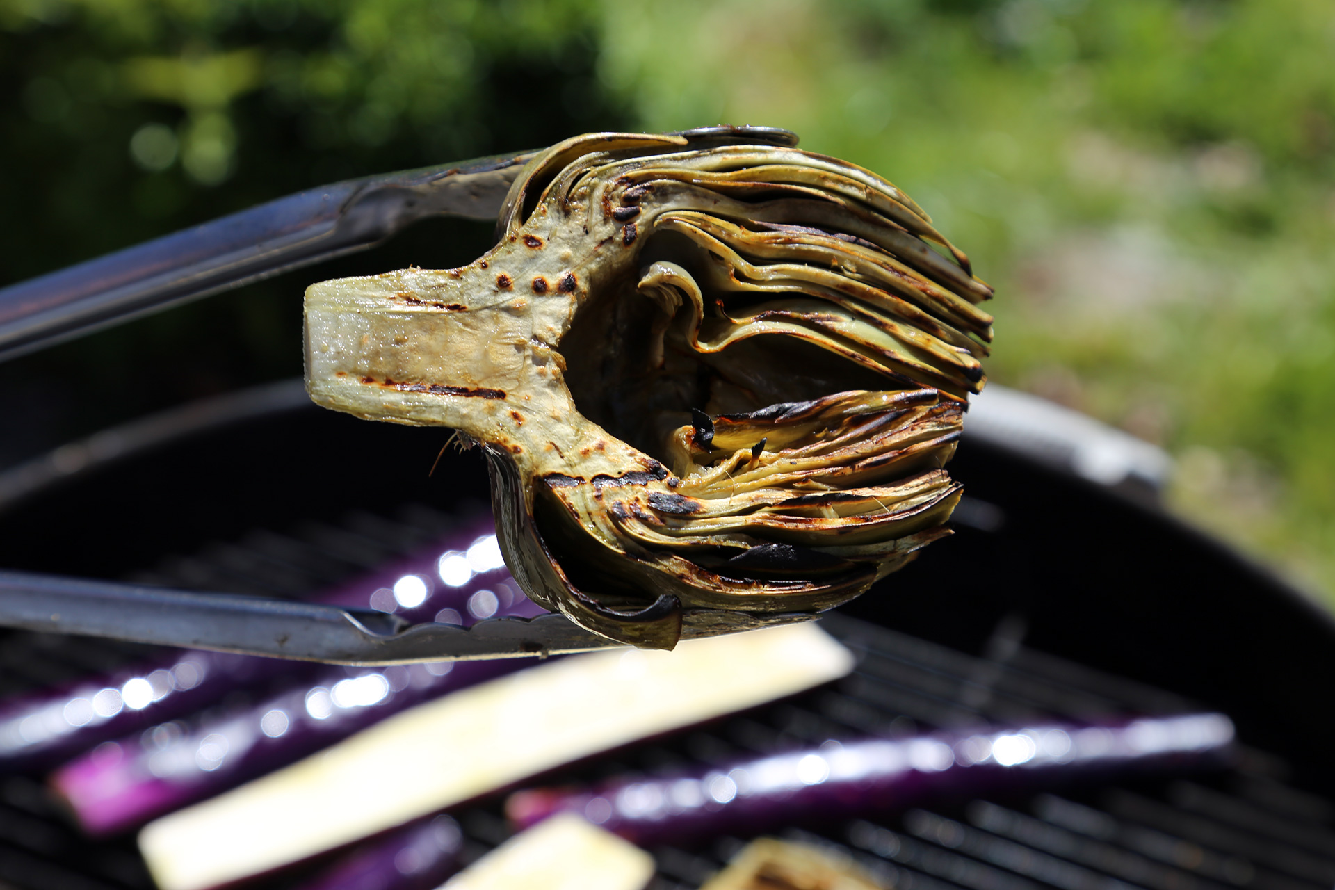 Cook until the artichokes are nicely grill-marked and tender.