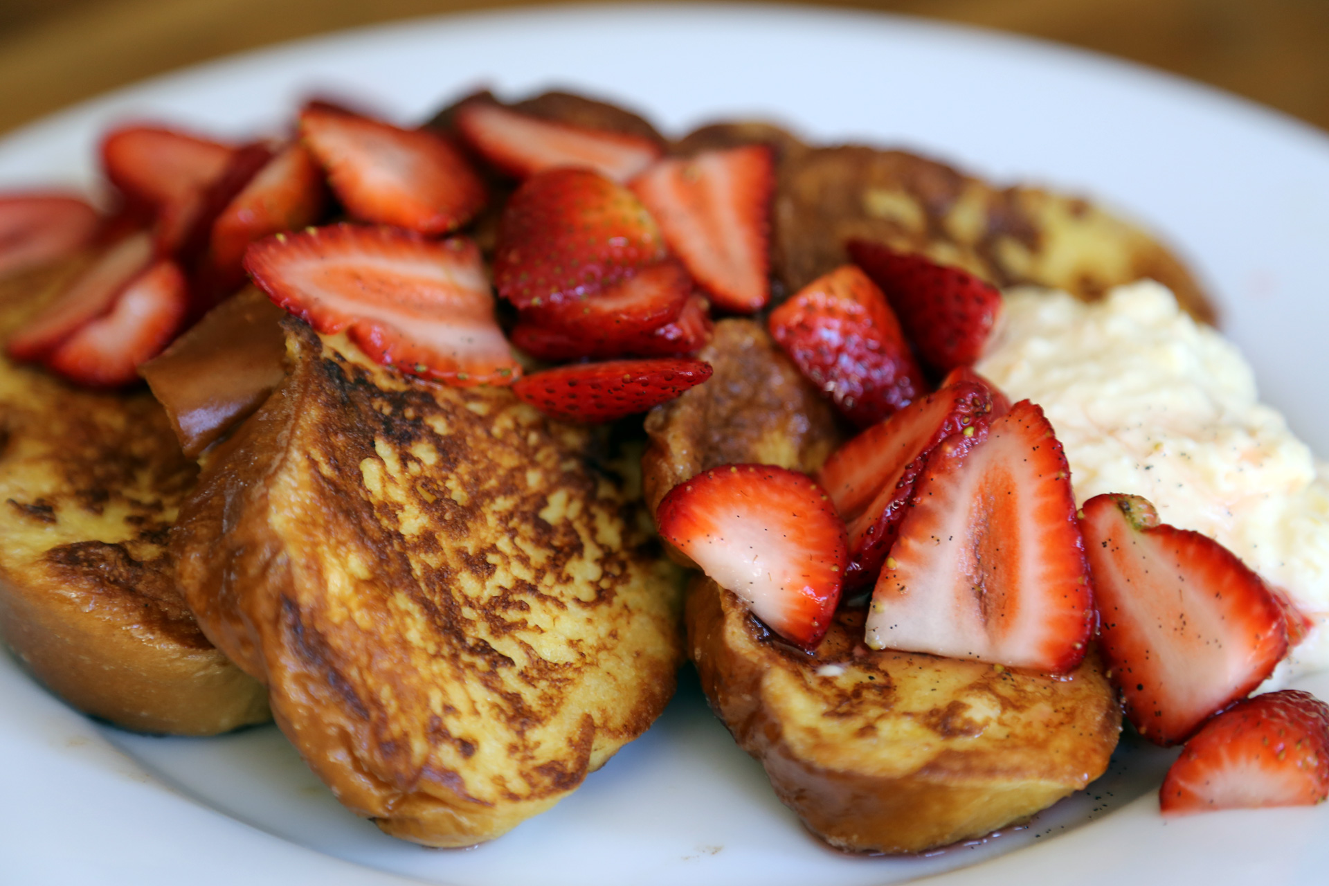 Mother’s Day Challah French Toast with Fresh Ricotta and Strawberries