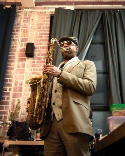 San Francisco Bay Area jazz saxophonist Howard Wiley performs at a Sound & Savor event.