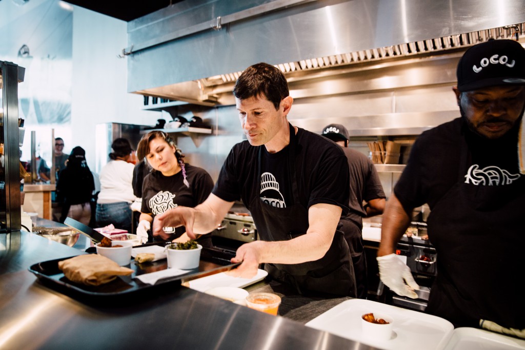 Daniel Patterson in the kitchen of Oakland’s first LocoL.