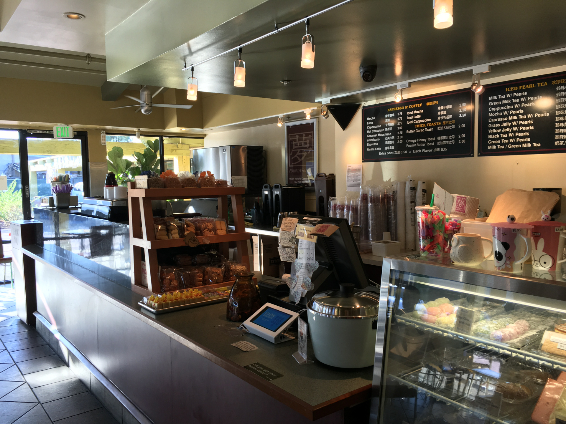 The counter at Fantasia Coffee & Tea.