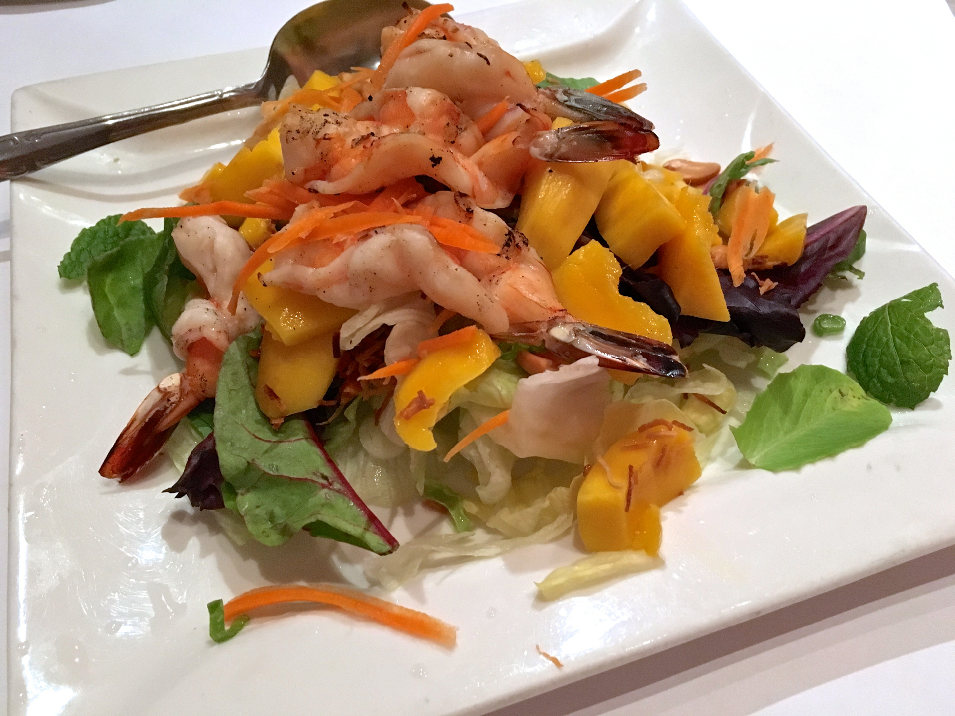 A mango salad with prawns at Bangkok Bay Thai Cuisine.