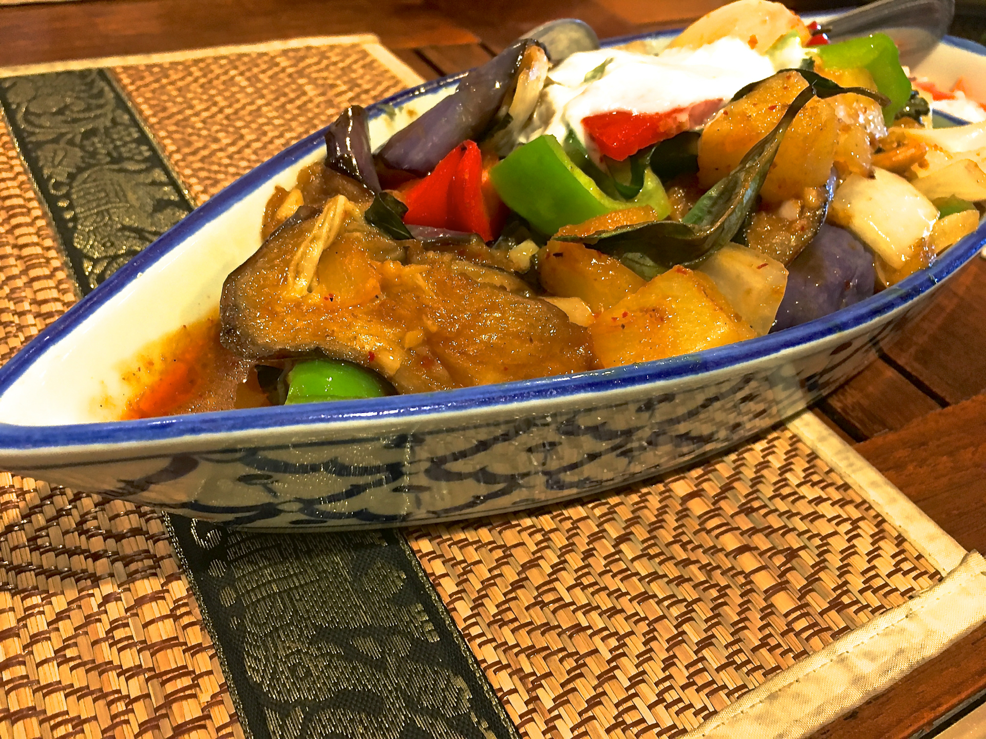 The Thai-tanic eggplant at Tee Nee Thai Cuisine in San Jose.