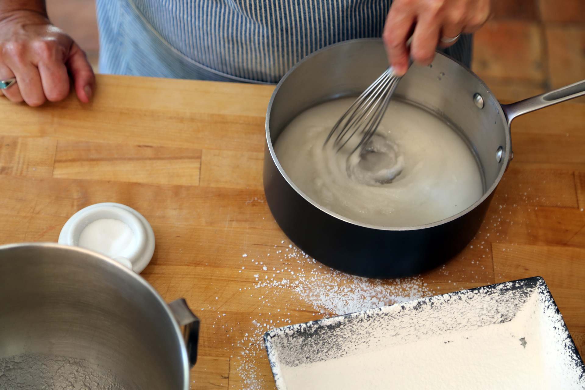 In a saucepan, stir together ½ cup water, the granulated sugar, and the corn syrup.
