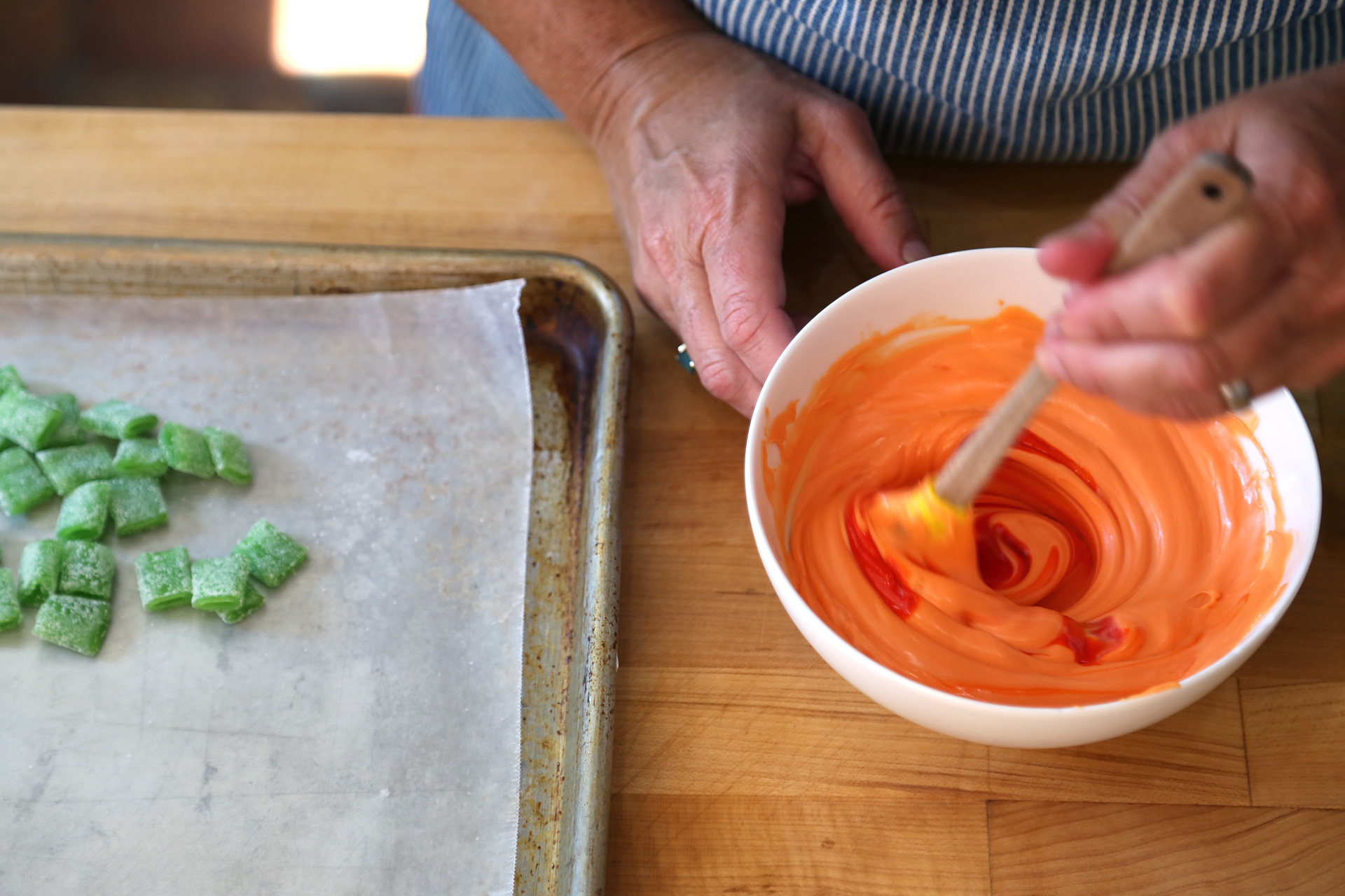 Add more orange candy coloring for a more vibrant color.