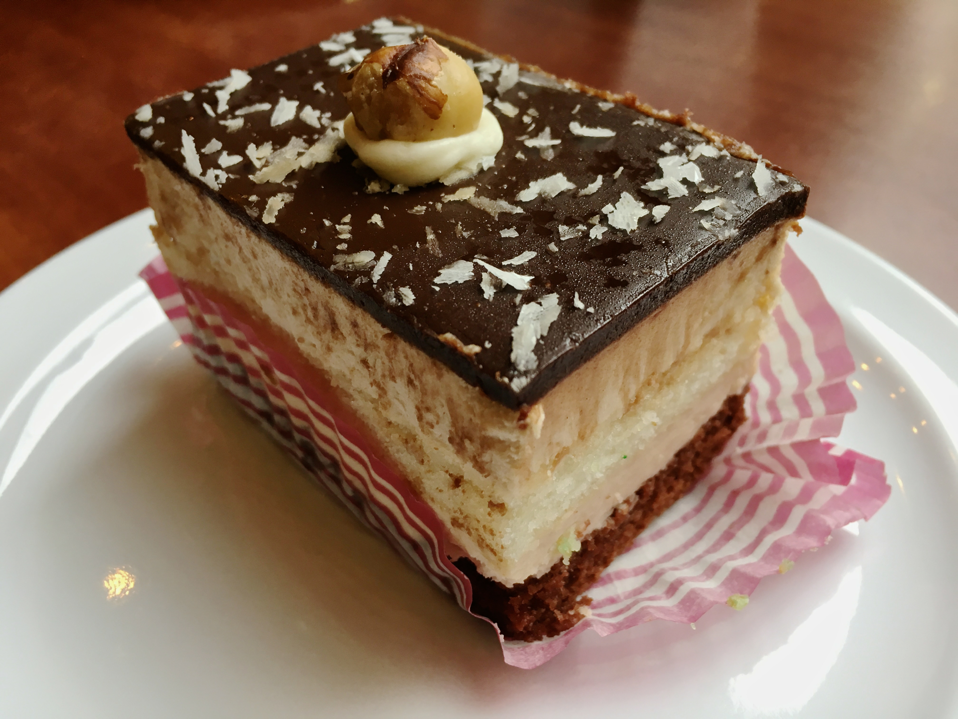 A chocolate and hazelnut mousse pastry at Bijan Bakery & Cafe.