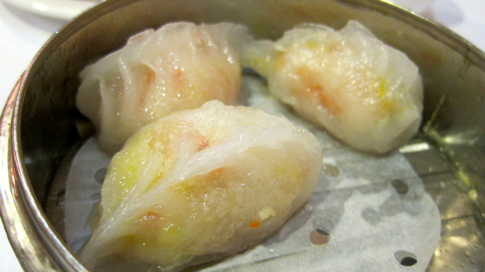 Steamed Dungeness crab dumplings at East Ocean Seafood Restaurant.