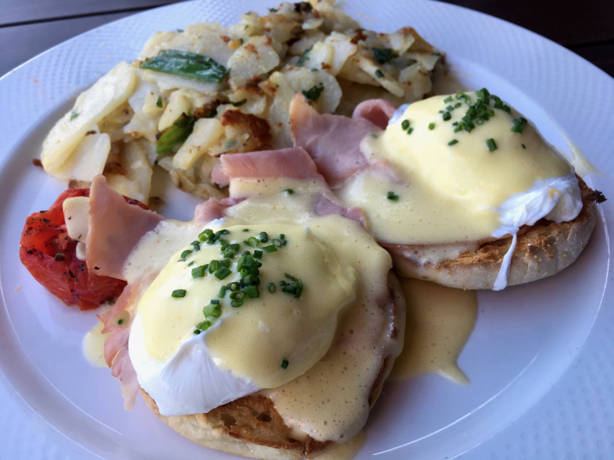 The country Eggs Benedict at Town in San Carlos.
