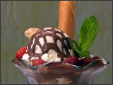 Wild Strawberry and Rosebud Ice Cream Sundae