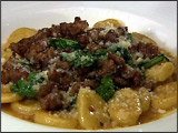 Orechiette Pasta with Housemade Sausage, Broccoli Rabe, Red Chile, Grana Cheese