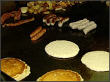 Buttermilk Pancakes, Sausages and Potatoes