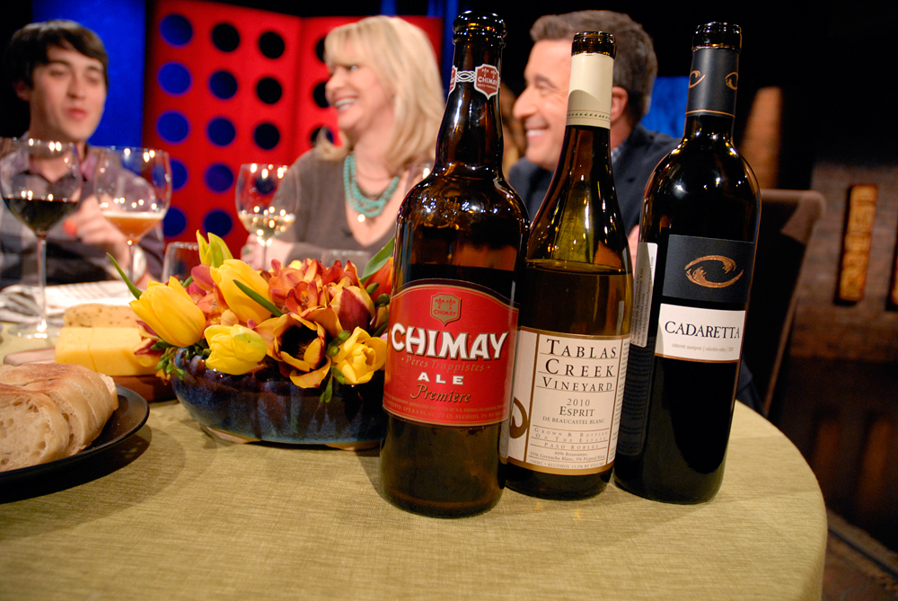 Wine and beer that Leslie Sbrocco and guests drank on the set of Check, Please Bay Area episode 808. Photo: Wendy Goodfriend