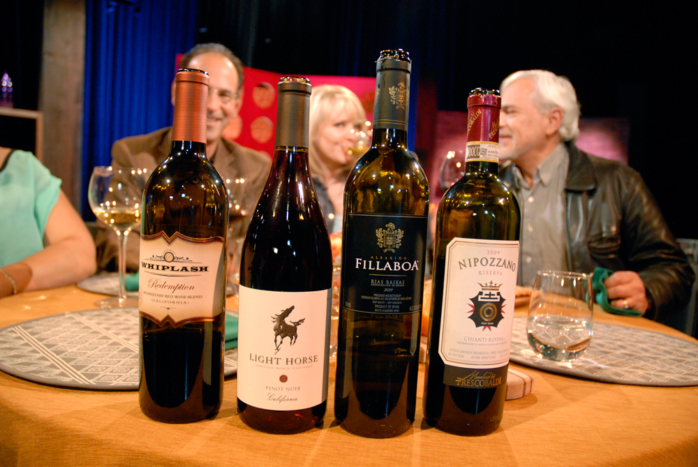 Wines that Leslie Sbrocco and guests drank on the set of Check, Please Bay Area episode 903. Photo: Wendy Goodfriend