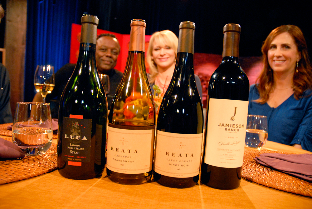 Wines that Leslie Sbrocco and guests drank on the set of Check, Please Bay Area episode 912. Photo: Wendy Goodfriend