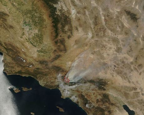 Smoke fans out from L.A. fires this week. Image: NASA