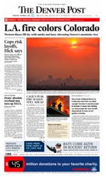 Front page of Wednesday's Denver Post