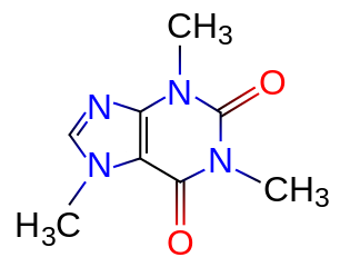 The chemical structure of caffeine