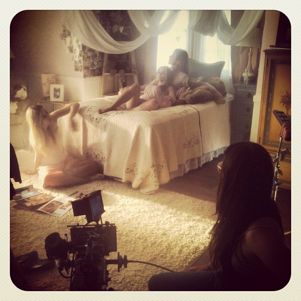 Actresses Megan Campanile, Laura Seay, and Madison West Gill during filming Photo by: Gil Marsden