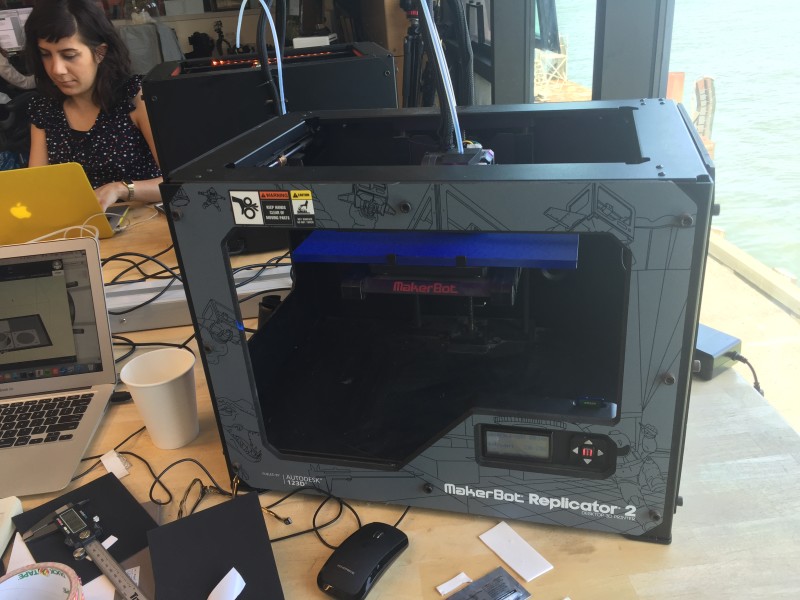 A MakerBot Replicator 2, a popular desktop 3-D printer 