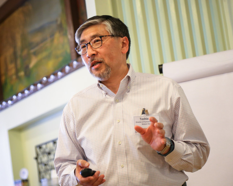 Toshio Mii, IBM Watson's director of partnerships, addresses the citizens of Lake County 