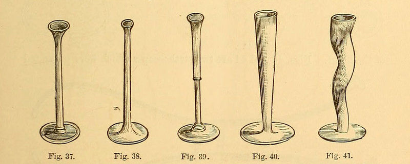 Early stethoscopes from the 1874 book Clinical Lectures on the Principles and Practices of Medicine. Later, binaural stethoscopes were developed that allowed the listener to hear the sound with both ears.