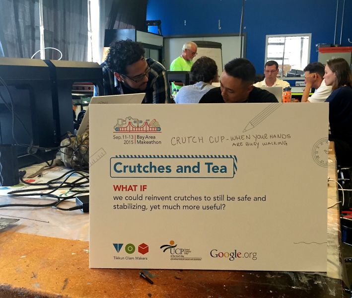 Teams assembled at TechShop in San Francisco over the weekend, worked on developing assistive technology products. 