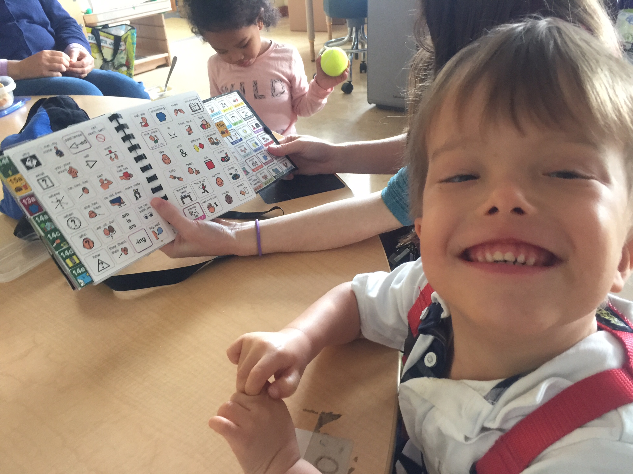 Milo Lorentzen is learning to read and speak using an alternative language method that incorporates symbols and pictures. He now reads at or above grade level. “He was starting to have behavioral issues until we gave him this method,” says his mother, Karen Park. “Now Milo has a voice.” 