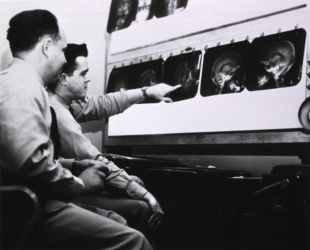 1950s-era radiology at the U.S. Naval Hospital, Charleston, South Carolina.