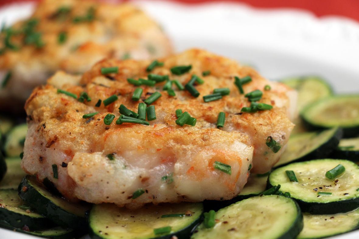 Shrimp Burgers on Zucchini Jacques Pepin Heart and