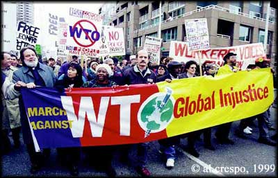 WTO protestors in Seattle, 1999.