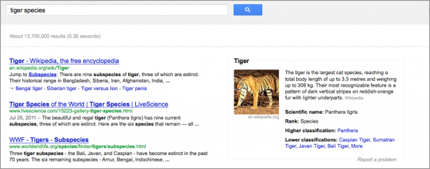 Searching for "tiger"
