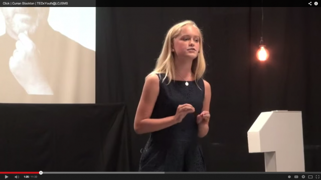 Student Curran Stockton Gives a TEDx talk on technology and communication. 