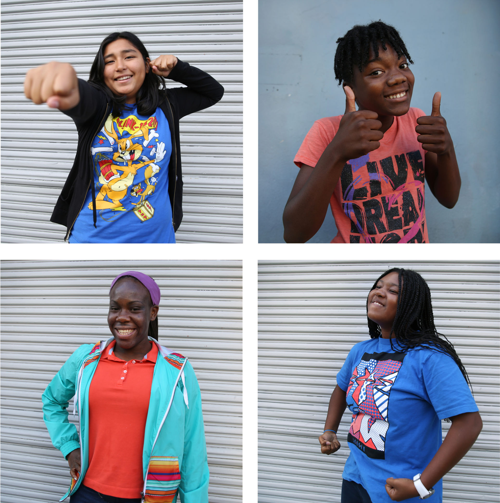 Clockwise from top left: Sophia Neciosup, 13, Natalia Cox, 13, Alexis Brooks, 13, and Tehya Ford, 16, all participated in a Black Girls CODE summer camp session in San Francisco.