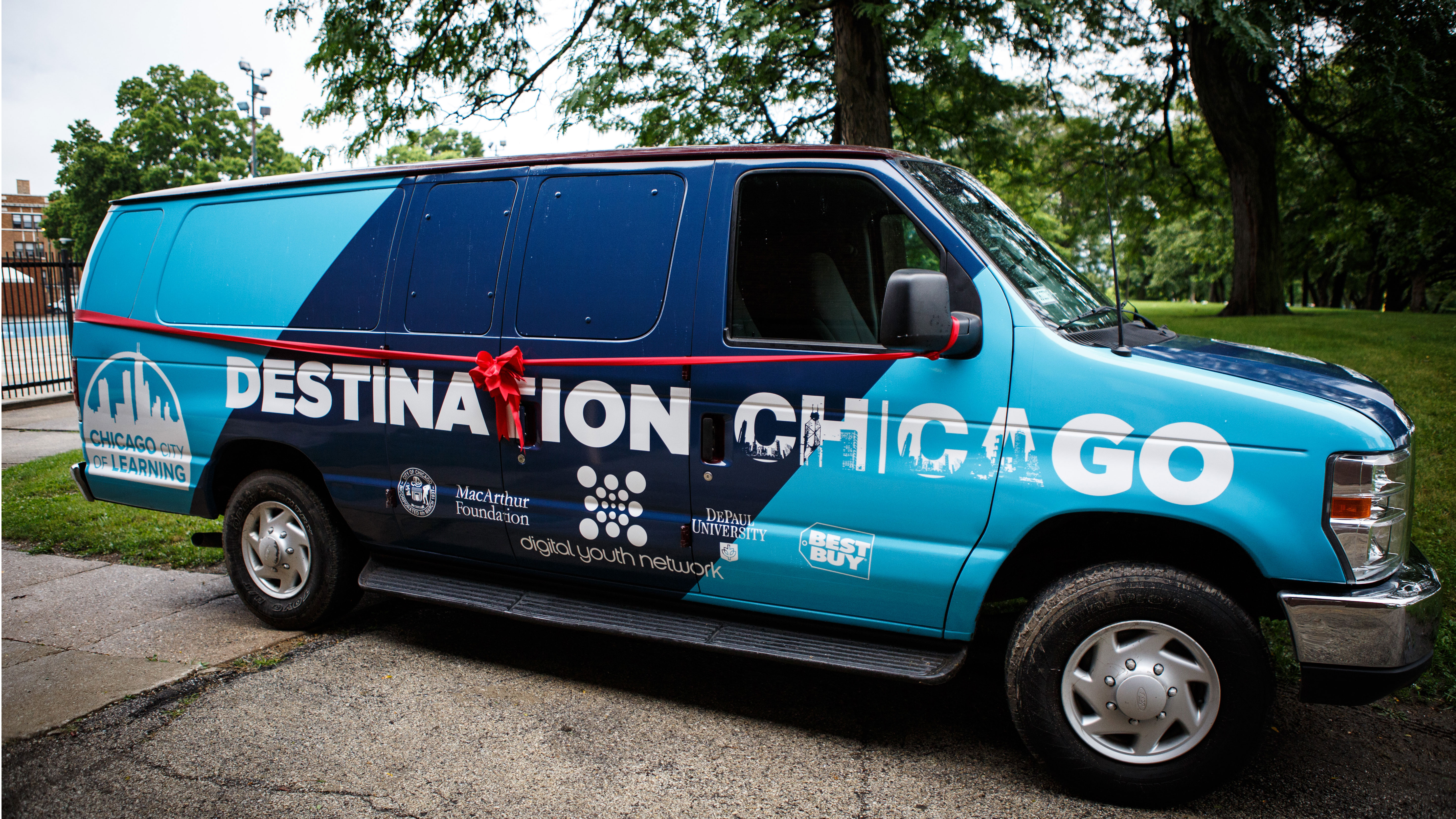 The mobile vans used in the summer of 2015 to bring computational thinking programming to neighborhoods without access.