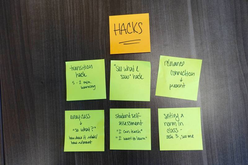 Sampling of "hacks" suggested by SFUSD administrators in a debrief.