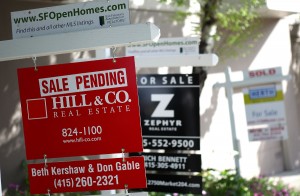 Real estate signs in front of homes for sale March 23, 2010 in San Francisco. Justin Sullivan/Getty